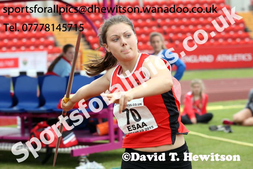 Inter girls javelin, 2015 English Schools Track and Field Champs., Gateshead Stadium. Photo: David T. Hewitson/Sports for All Pics